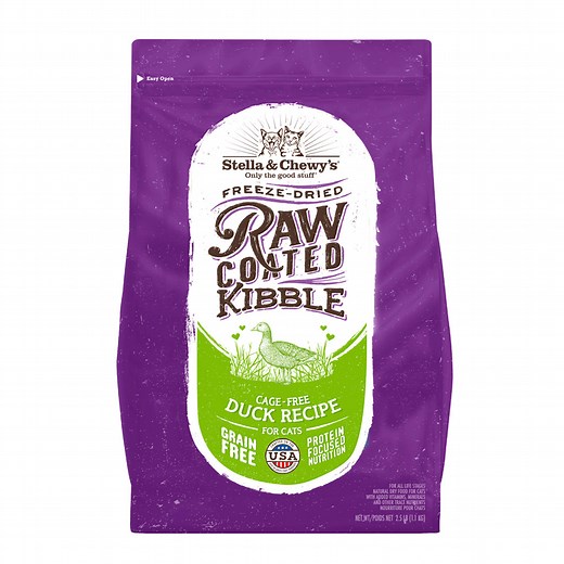 Raw Coated Kibble Cage-Free Duck Recipe for Cats