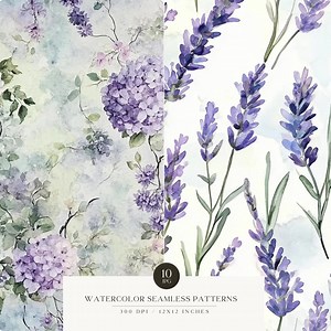 Floral Patterns, Romantic Seamless Pattern, Purple, Repeating Pattern, Cottagecore, Cute Floral Background, Digital Download, Commercial Use - Etsy