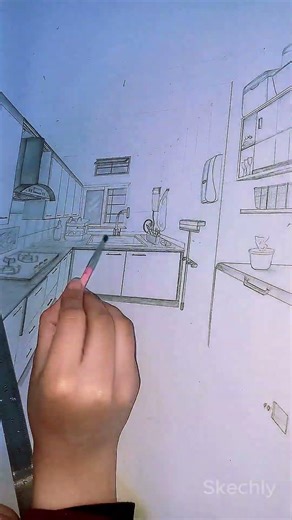 Pencil Sketch | Kitchen Design