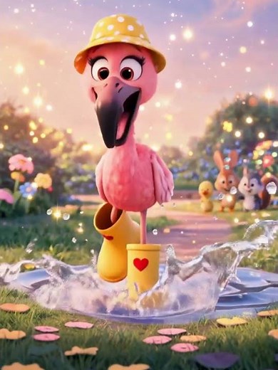Stomp & Splash! 🦩 Funny Flamingo Puddle Jumping Song for Kids