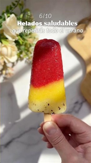 Healthy 3-Ingredient Fruit Popsicle 🍓 #healthypopsicle #sugarfree
