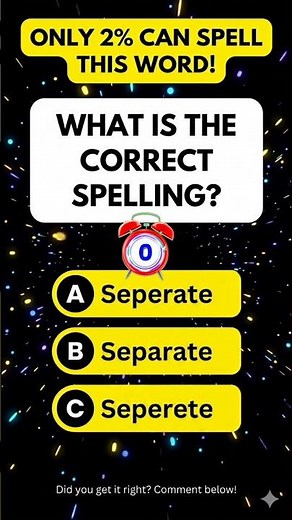 Think Fast! Which Spelling Is Correct? | Quiz Blaster