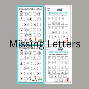 Alphabet Missing Letters Activity, Educational Worksheets for Preschool & Kindergarten, Homeschool Printable - Etsy Australia