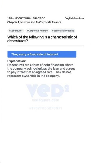 Understanding Debentures in Corporate Finance 12th Secretarial Practice