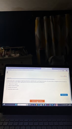 An older client with a 3-day history of abdominal distention is... | Filo