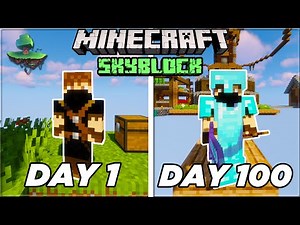 I Survived 100 Days In Sky Block Minecraft...
