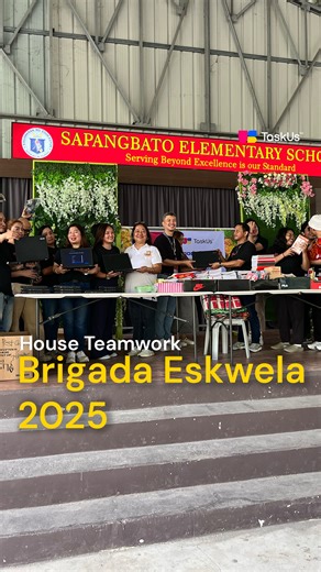 Our TaskUs House Teamwork - Pampanga team brought tools for learning and comfort for teaching — from 22 laptops and office chairs to school supplies, smart TVs, and even an air conditioner. Beyond the donations, we shared smiles and sweet moments with the students, proving that together, kindness can truly make a difference. Big thanks to Sapang Bato Elementary School for the warm and welcoming spirit! #TaskUs #CSR #TUgetherWeServe | TaskUs