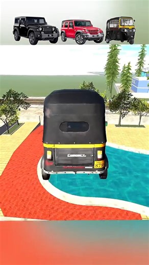 Sky High Building Vs 3 Vehicles: Water Jump Challenge! 😱🌊 (Part 12) 🏢🔥#gaming #shorts #ibd3d