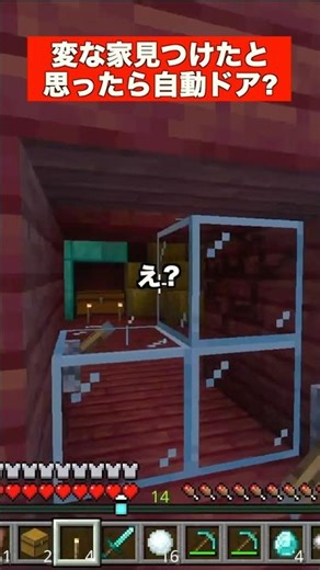 変な家見つけたと思ったら自動ドア？変わったイタズラだねw #マインクラフト #マイクラ