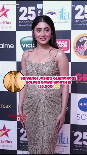 Shivangi Joshi’s Sparkling Golden Look Steals the Spotlight #fashion #trending #short #shivangijoshi