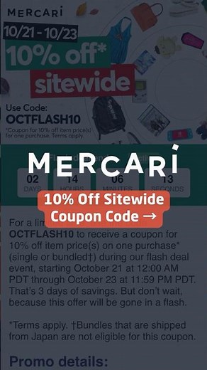 10% Off Mercari Coupon Code | October Flash Sale 2025