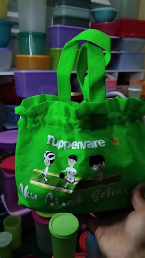 Tupperware Bekal Aku Anak Sehat Green dengan Tas dan Botol Minum untuk Aktivitas Sehari-hari Kitchenware