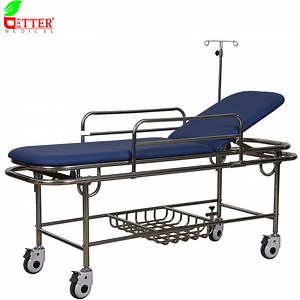 [Hot Item] Hospital Products Stainless Steel Patient Stretcher with 2 Section Mattress