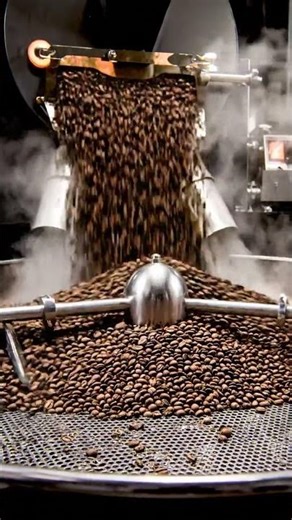 Inside a Coffee Bean Roasting Factory in 60 Seconds ☕ #shorts