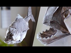 A Ferocious Origami Piranha With 20 RAZOR SHARP TEETH! [Fernando Chura]