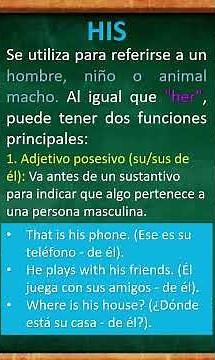 Diferencias entre "Her" y "His" (Muy fácil)