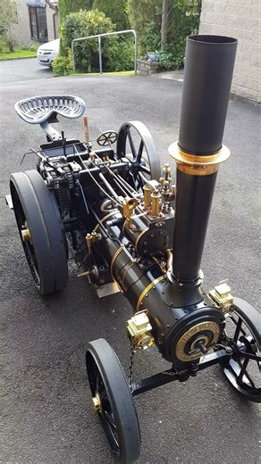 steam traction world 4" burrell single crank agricultural traction engine with timing set perfectly