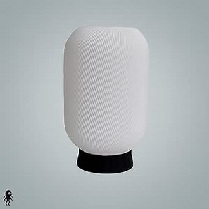 Decorative Table Lamp, 6.5 in Height, Ribbed Shade, Black Base (White/Black)