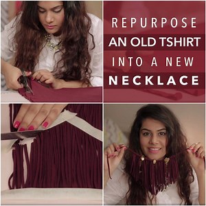 Did you know you can turn a TSHIRT into a NECKLACE? Watch this video and learn to make this unique DIY necklace! | Glamrs
