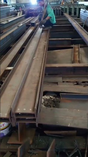 how to move and stack large and long steel bars #shorts