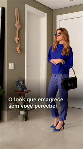 O look que emagrece sem perceber 💙✨ | Elegância monocromática