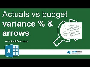 Budget vs Actuals Variance % and arrows- Example 1 Step 3 SOL