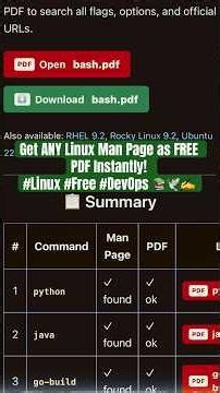 Get ANY Linux Man Page as FREE PDF Instantly! #Linux #Free #DevOps