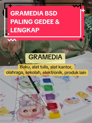 Tadi malam kami ke Gramedia, sudah sering kesini karena disini paling besar dan lengkap. Jarang yang tahu selain kebutuhan sekolah, kantor, olahraga, dll mereka juga banyak mainan lucu,unik dan banyak kids activity juga. Cophi beli alat mewarnai dan melukis dengan air, baru bangun pagi belum mandi dia udah seneng melukis. Disini banyak discount juga loh, rekomendasi buat moms and dad kalau belanja kebutuhan anak, kantor dll.. #jalanjalantiktok #gramediapromo #gramedialebihdekat #gramediabsd #bel