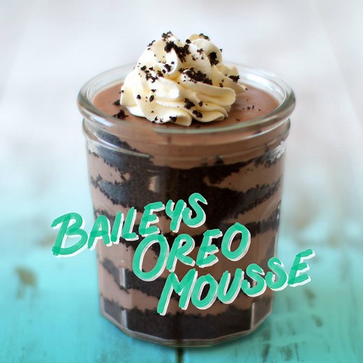 3.7M views · 23K reactions | Baileys Oreo Mousse Cups Kick your chocolatey, fluffy mousse parfait up a notch. Save this recipe: https://taste.md/2qFPlNp | Sugar Fix | Facebook