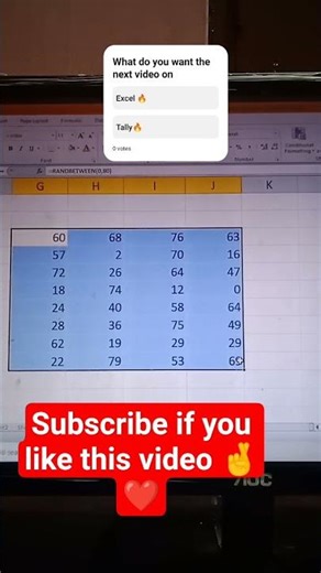 learn how to write random number in MS Excel#Technology star #shots #viral #trending