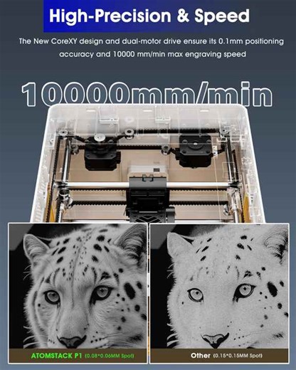 Atomstack P1 5W Portable Mini Laser Cutting Machine Wifi for Dog Tags Paper Leather Wood Stone Logo Laser Engraving Machine