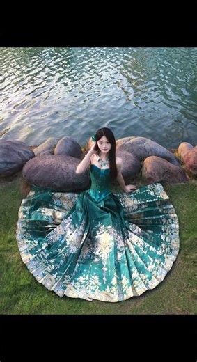 Emerald Green Mamianqun - Like a Mermaid 🧜‍♀️ | Yandan Hanfu