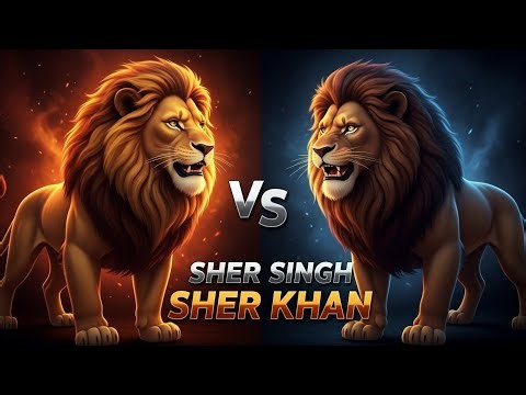 Sher Singh V/S Sher Khan | Jungle Ka Zabardast Muqabla | 3D Cartoon Story
