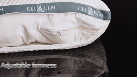 Eli & Elm | Best Ergonomic Side Sleeper Pillow for Neck Pain. Supportive Cooling Latex Fill with Luxury Breathable Cover. U-Shape Contoured Design. Queen Size Bed Pillow - 17" X 29"