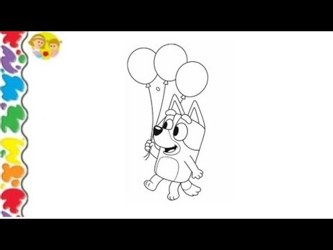 Draw bluey💙💙💙🌈 | step-by-step bluey drawing| colouring | drawingforkids | bluey