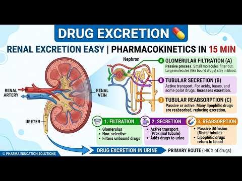 Excretion of Drugs in Pharmacokinetics (Complete in 15 Minutes) | B.Pharm / GPAT / NIPER