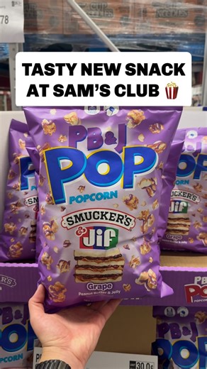 Sam’s Club Favorites on Instagram: "🍿 Peanut Butter & Jelly Popcorn at Sam’s Club! Light, fluffy popcorn drizzled in Smuckers Jelly and Jif Peanut Butter flavors…it’s the PERFECT match for deliciousness! 😋 $5.98 for the bag #samsclub #popcorn #peanutbutterandjelly #pbandj"
