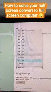 How to solve your computer solution half skin convert to full screen 😯⚡#computer #screenrecorder