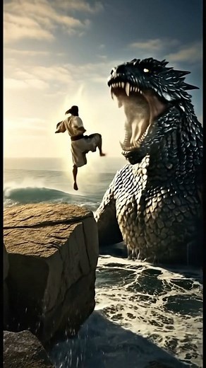 He threw a rock and woke up THIS... 😱 (Must Watch) #jesus #god #godzilla #Faith #leviathan #seamonster #battle #aianimation #christian #holyspirit #epicmoments #whatif | Jesus Loves You