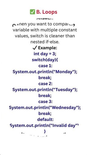 Java Control Flow Statements – Interview Questions & Answers