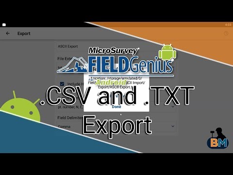 FieldGenius for Android: Exporting ASCII Files | Bench Mark