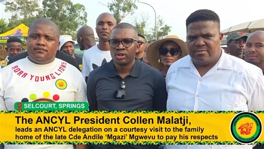 [Watch] The ANCYL President, Cde Collen Malatji, led a homage visit to the home of the late Cde Andile Mngwevu in Springs earlier today, conveying the movement’s heartfelt condolences and support to the Mngwevu family during this difficult time. Cde Andile Mngwevu was a former ANCYL Ekurhuleni Regional Secretary. #ANCYLAtWork | Official: African National Congress Youth League