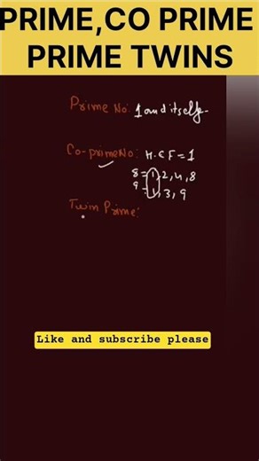 what are twins prime number | twins prime numbers | Co Prime Numbers | Check 8 and24 are Co Prime