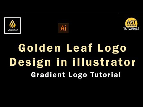 Golden Leaf Logo Design in Illustrator | Gradient Logo Tutorial 1