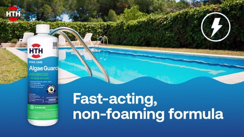 HTH Algae Guard Advanced Liquid Algaecide, Pool Chemical, 28 oz, Compatible with All Pool Types