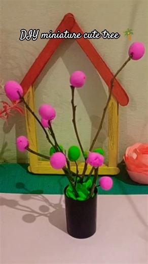 diy miniature cute tree🌲🌴#art #craft #miniature #tree #shorts #shortsfeed #handmade