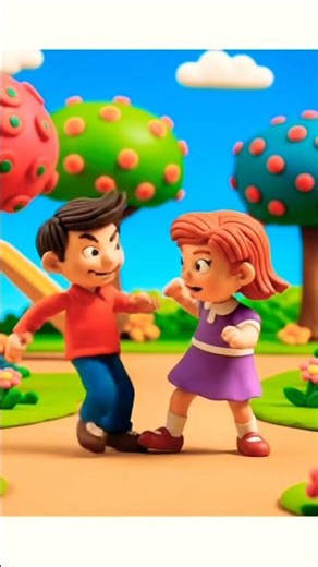 #cartoonshorts 2 kids fighting each other #animation