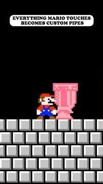 Everything Mario Touches Becomes Custom Pipes 😱 #mario #supermario #shorts