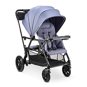 Joovy Caboose RS Sit & Stand Double Stroller for Children Up to 55 lb. with All-Terrain Wheels, UPF50+ Sun Canopy & Magnetic 5-Point Safety Harnesses, Slate