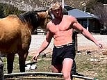 Wrestler and social media star Logan Paul flaunts his abs as he does an ice bath